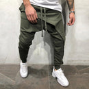 Pantalon de jogging superposé pour homme, style hip-hop, avec cordon de serrage