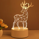 Lampe 3D en acrylique, USB, LED, veilleuse, néon, décoration de Noël, pour la maison, cadeau de Saint-Valentin