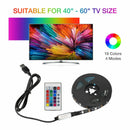 Kit de bande lumineuse LED RGB USB 5 V 4 x 50 cm avec télécommande pour téléviseur, ordinateur et lampe