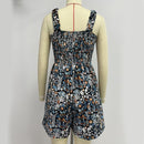 Combinaison short à imprimé fleuri, mode d'été, body de plage sans manches