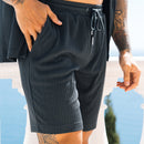 Ensemble deux pièces pour homme, chemise à manches courtes et short à revers, style plage, vêtements d'été tendance, streetwear