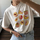 European And American Retro Printed Foreign Trade T-shirt Cute Solid Color