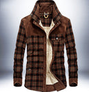 Winterjacke Herren Verdicken Warme Fleecejacken Mäntel Reine Baumwolle Plaid Jacke Militärkleidung