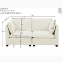 3-Piece Chenille Fabric Upholstered Living Room Furniture Set, Including 3-Seater Sofa AndV2 Loveseat Sofa With Seat And Back Cushion Beige White