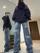 Jean déchiré rapiécé High Street pour femme