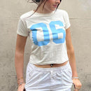 European And American Retro Printed Foreign Trade T-shirt Cute Solid Color