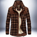 Winterjacke Herren Verdicken Warme Fleecejacken Mäntel Reine Baumwolle Plaid Jacke Militärkleidung