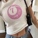 European And American Retro Printed Foreign Trade T-shirt Cute Solid Color