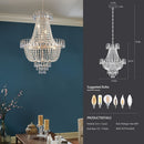 Golden Crystal Chandelier, Large Modern Luxury Chandelier, Suitable For Living Room, Dining Room, Bedroom, Hallway - No Bulb