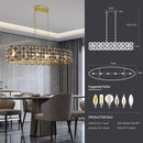 Modern Champagne Gold Oval Crystal Chandelier
