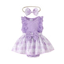 Girls' Two-color Lace Sleeve Baby's Gown