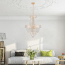 Golden Crystal Chandelier, Large Modern Luxury Chandelier, Suitable For Living Room, Dining Room, Bedroom, Hallway - No Bulb