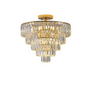 Golden Crystal Chandelier, 5-layer Round Semi-recessed Chandelier Lamp, Large Modern Luxury Chandelier, Suitable For Living Room, Dining Room, Bedroom, Corridor