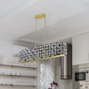 Modern Champagne Gold Oval Crystal Chandelier