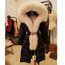 Extended Black Golden Lock Warm Real Fox Fur Big Fur Collar Duck Down Down Jacket