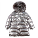 Raccoon Fur Big Collar Down Jacket Mid-length Slim Coat