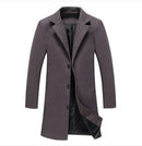 Autumn And Winter New Mens Solid Color Casual Business Woolen Coats