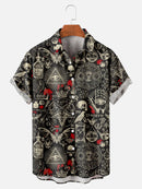 Casual 3D Digital Print Vintage Beach Shirt Men