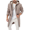 Veste à capuche, cardigan à fermeture éclair simple, manteau en laine pour homme