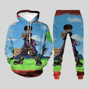 Herren 3D Digitaldruck Lose Pullover Pullover Hosenanzug