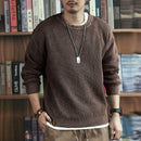 Pull col rond épais gaufré à motif ananas