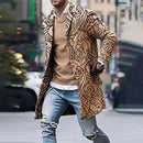 Manteau décontracté en laine imprimé à la mode pour homme