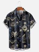 Casual 3D Digital Print Vintage Beach Shirt Men