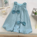 Girls' Bowknot Sleeveless Top Bud-shaped Pants Two-piece Suit