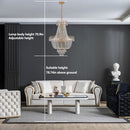Golden Crystal Chandelier, Large Modern Luxury Chandelier, Suitable For Living Room, Dining Room, Bedroom, Hallway - No Bulb