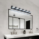 LED Modern Black Makeup Light, 6 Light Acrylic Matte Black Bathroom Makeup Light Covering Mirror