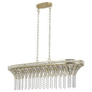 Modern Champagne Gold Kitchen Island Lamp - Oval Crystal Ceiling Chandelier
