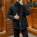 Revers Baumwollmantel Herren HerbstWinter Slim Diamond Vielseitiger Baumwollmantel