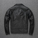 Veste de moto en cuir vieilli pour homme