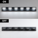 LED Modern Black Makeup Light, 6 Light Acrylic Matte Black Bathroom Makeup Light Covering Mirror