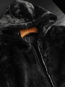 Manteau d'hiver léger à capuche pour homme, style martre