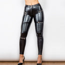 Shascullfites Melody Leder-Motorrad-Leggings mit Fellinnenseite für Mädchen schwarze Moto-Leggings für Damen Motocross-Leggings