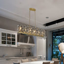 Modern Champagne Gold Oval Crystal Chandelier