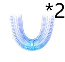 Brosse à dents électrique automatique intelligente à 360 degrés, étanche, type U, blanchiment des dents, lumière bleue, chargement USB