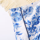 Printed Cardigan Lapel Children's Short-sleeved Satin Homewear Suit