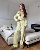 European And American Leisure Women's Suit Solid Color Long Sleeve