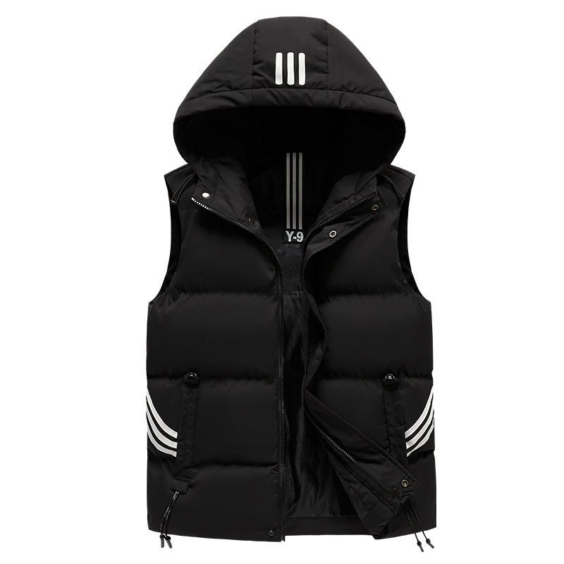 Men's Coat Hooded Thickened Warm Waistcoat Cotton Vest