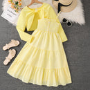 Girls' Floral Strap Dress Long-sleeved Jacket