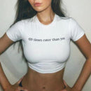 European And American Retro Printed Foreign Trade T-shirt Cute Solid Color