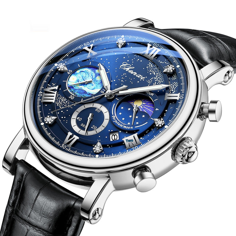 Multifunctional Luminous Moon Phase Calendar Watch