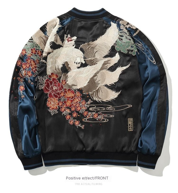 Men's Embroidered Double-sided Thick Coat