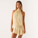 Women's Halter Pleated Dress Fashion