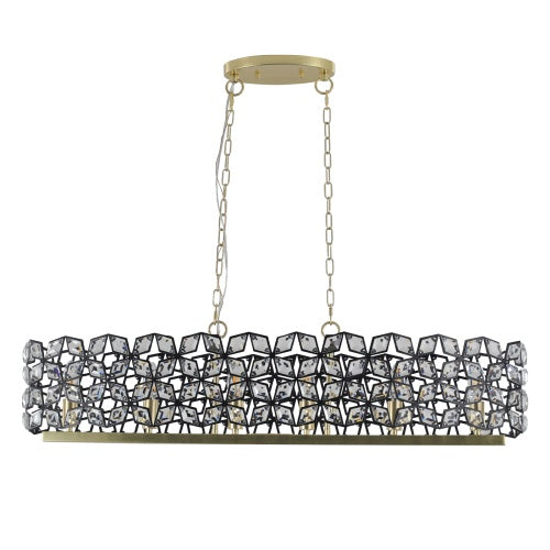 Modern Champagne Gold Oval Crystal Chandelier