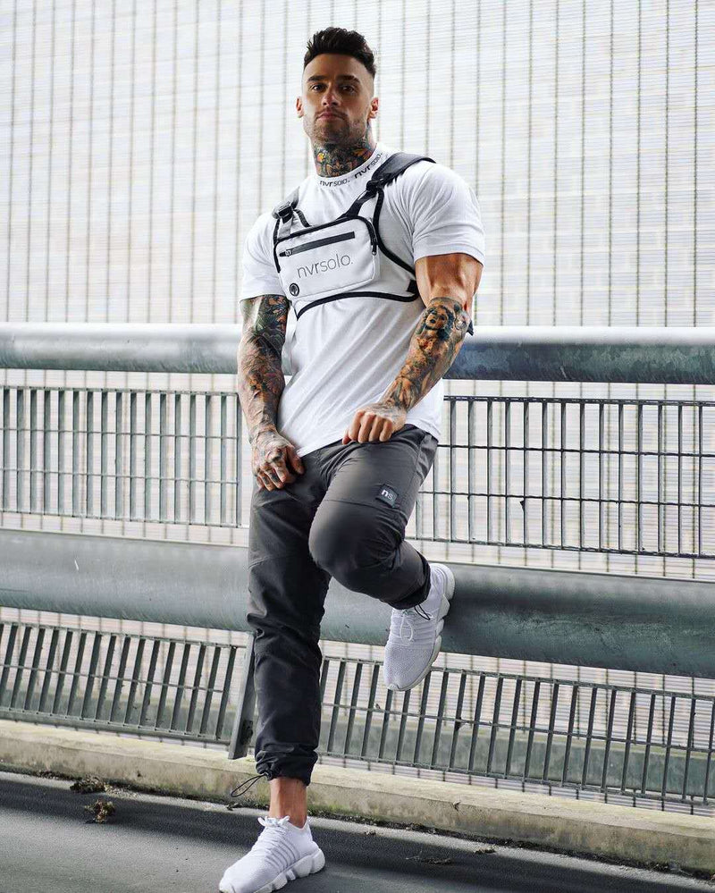 Neues Fitness-Trainings-T-Shirt für Herren aus reiner Baumwolle mit kurzen Ärmeln