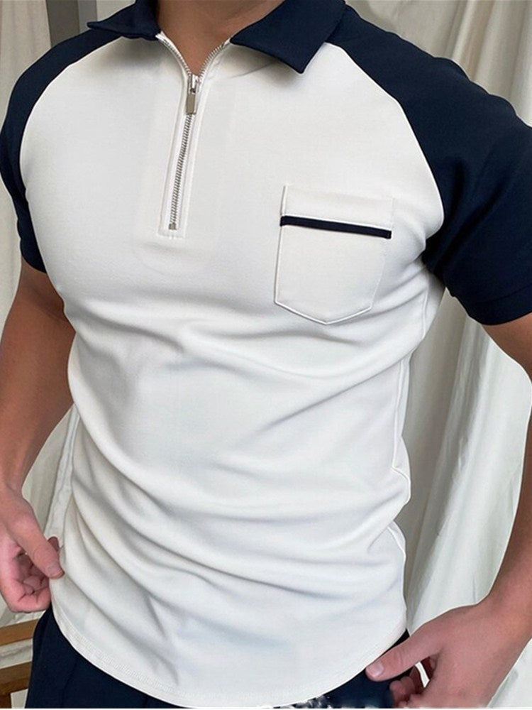 Polo homme uni, chemise à manches courtes, chemise d'été, vêtements pour hommes