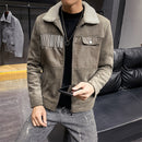 Deerskin velvet jacket youth Korean style lapel